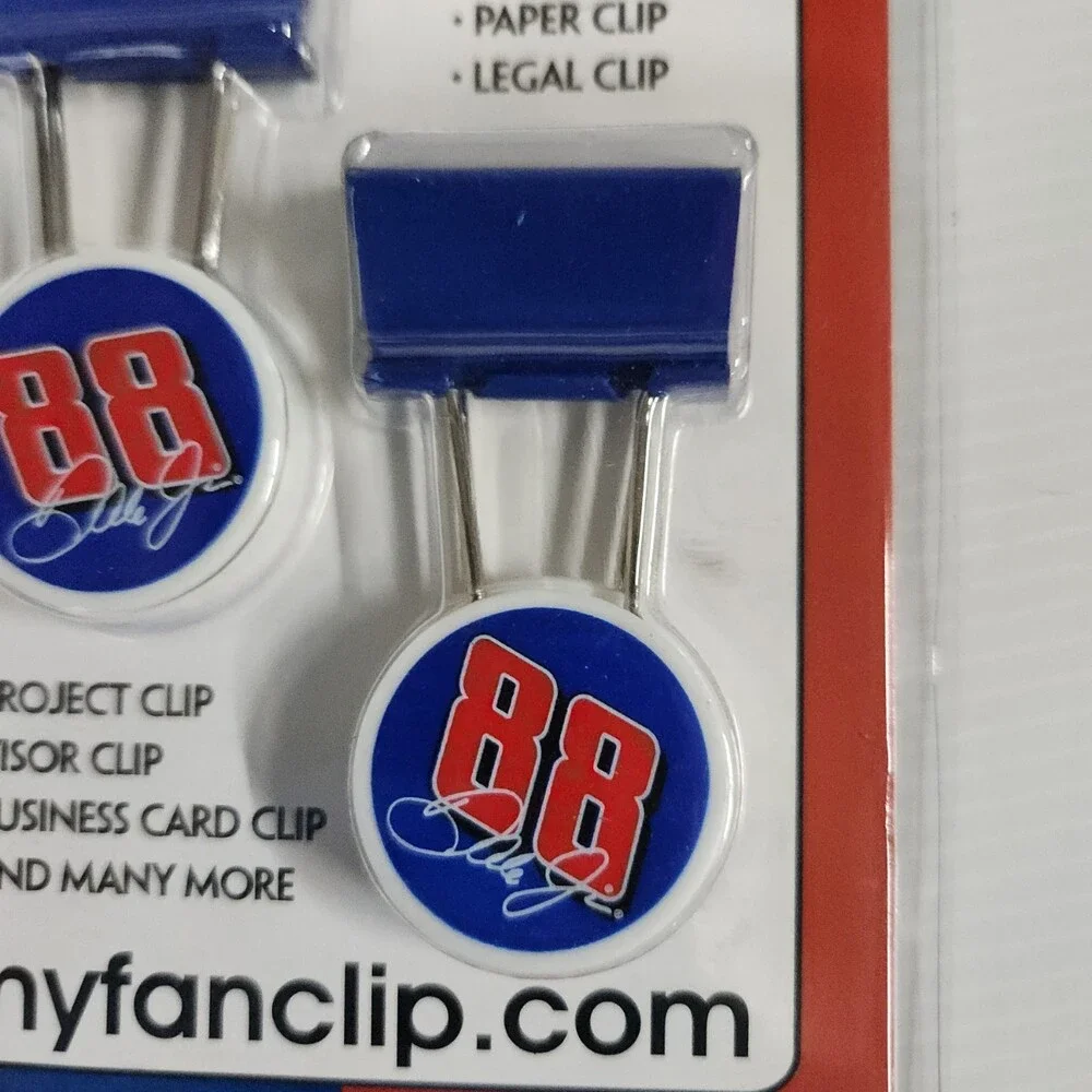 Myfanclip Dale Jr Binder Clips Money Chip Paper Legal Clip Blue White Metal
